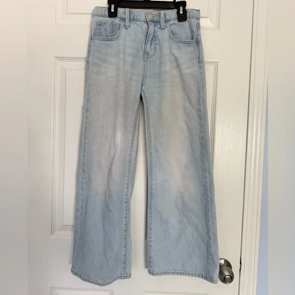 Old Navy Light Blue High Rise Baggy Wide-Leg Jeans | Size: 12 Girls - Picture 3 of 3